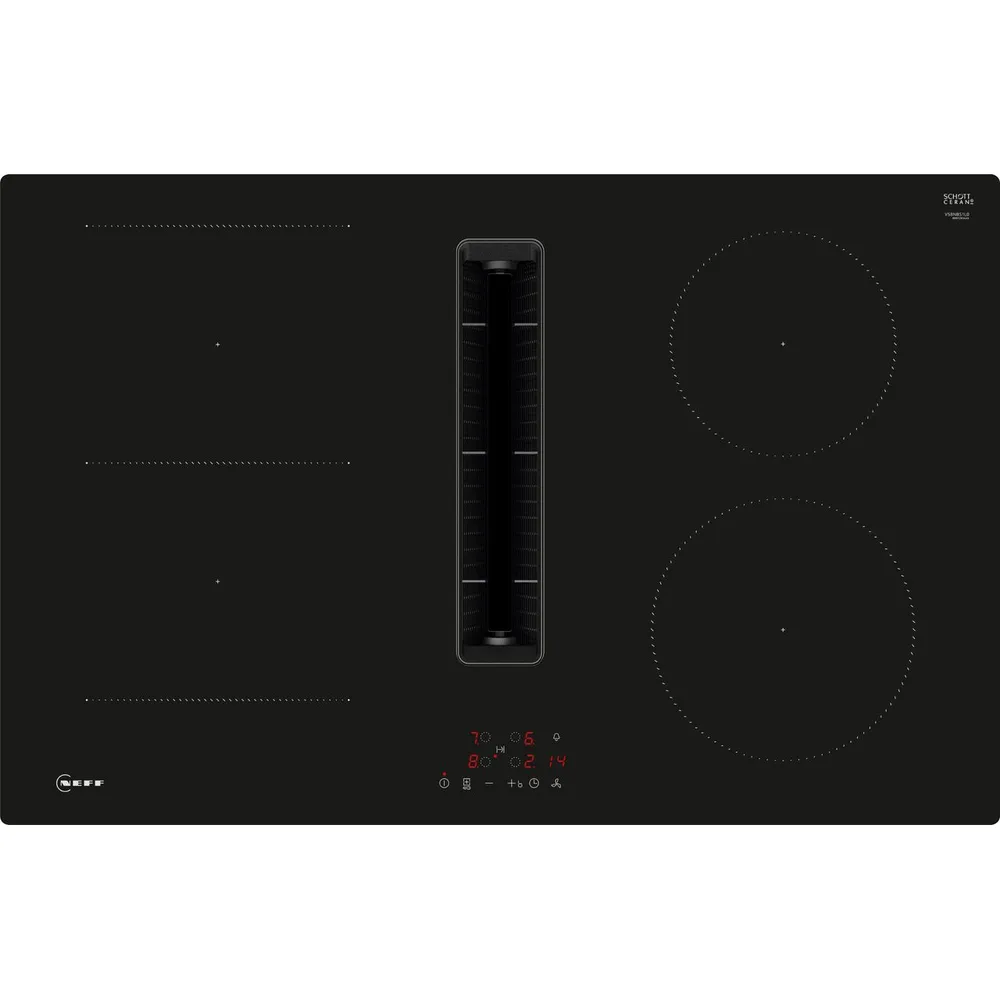 NEFF N50 V58NBS1L0 80cm Induction Extractor Hob - Black - For Ducted/Recirculating Ventilation