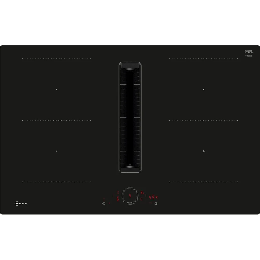 NEFF N70 V58NHQ4L0 80cm Induction Extractor Hob - Black - For Ducted/Recirculating Ventilation