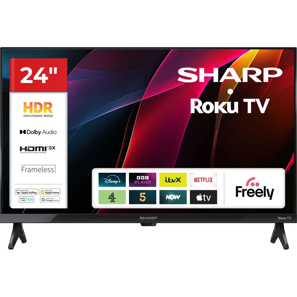 Sharp HD2225K 24" HD Smart Roku Freely TV [2025] - 1T-C24HD2225KB