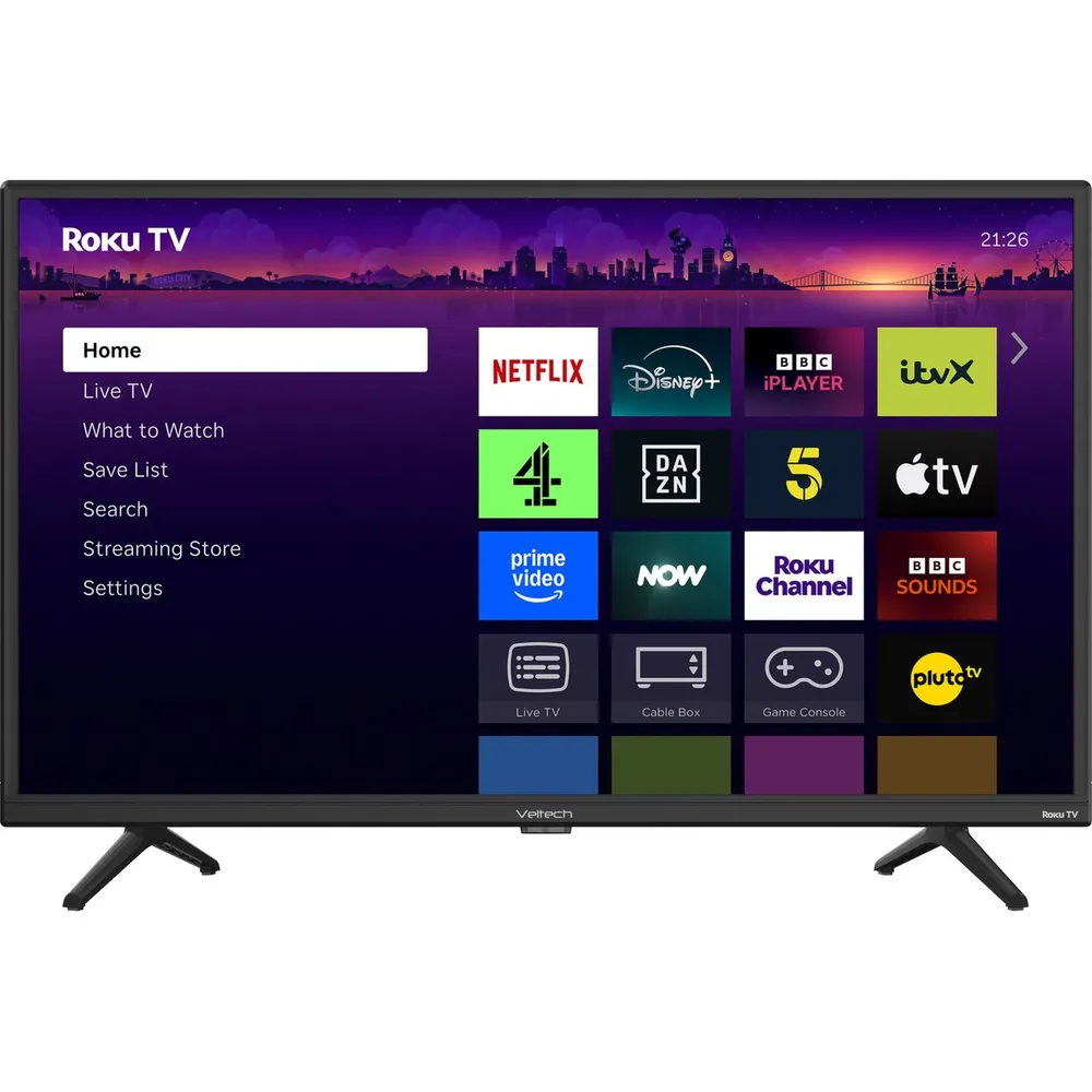 Veltech HX630 32" HD Smart Roku Freely TV [2026] - VR32HX630